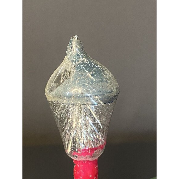 Vintage RARE Unsilvered Clip-On Glass Christmas Ornament Lamp Post W Tinsel 4” - Picture 7 of 16